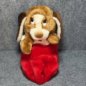 Smithy Bassett Hound Christmas Stocking Dog Puppy Reversible 80s Plush RARE VTG